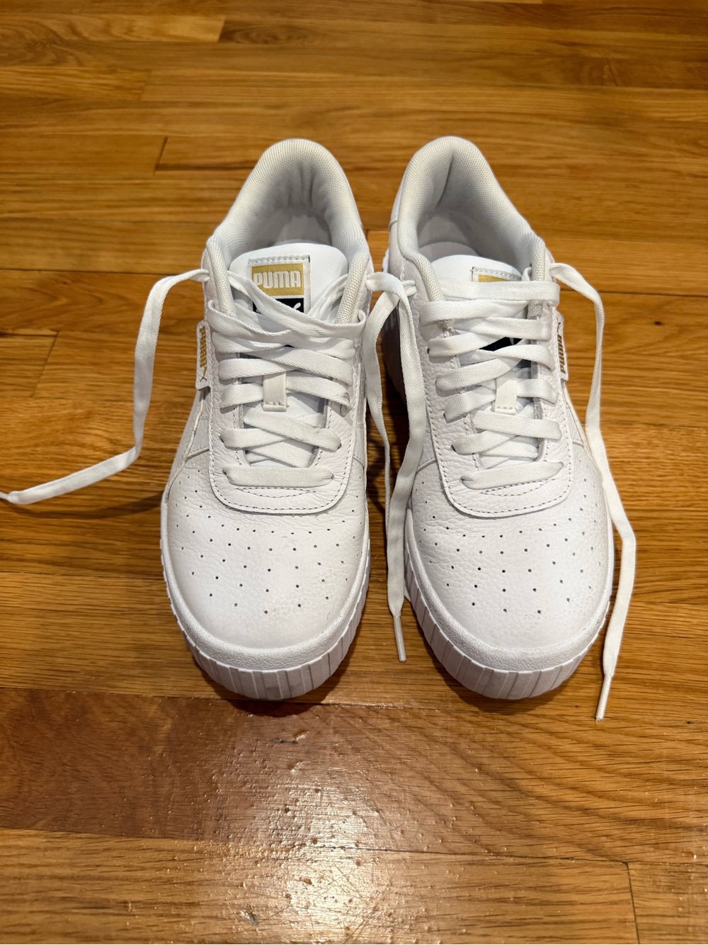 PUMA Cali Wedge Sneaker in White - Women's size 8
